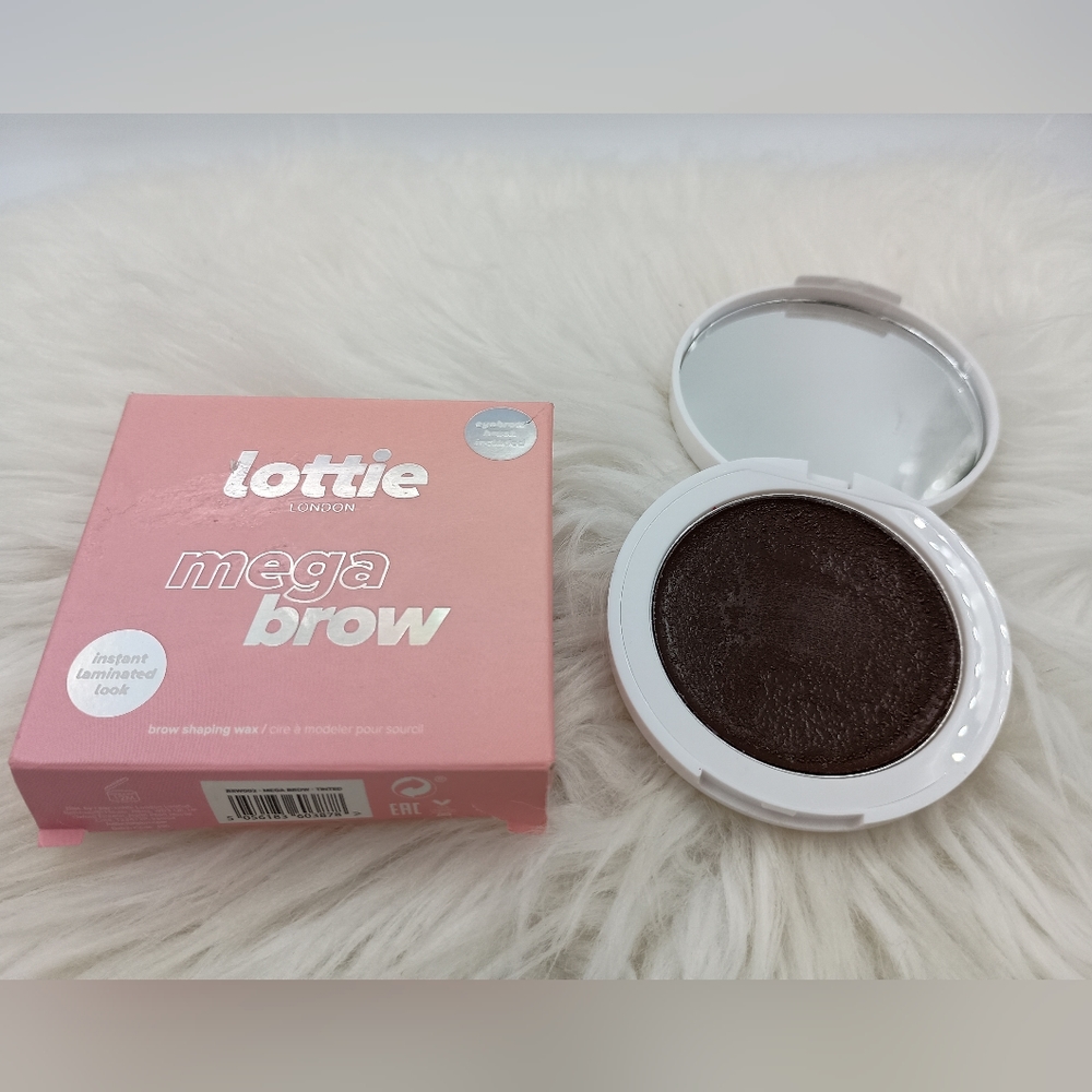 Lottie mega brow, brow shaping wax. Tinted